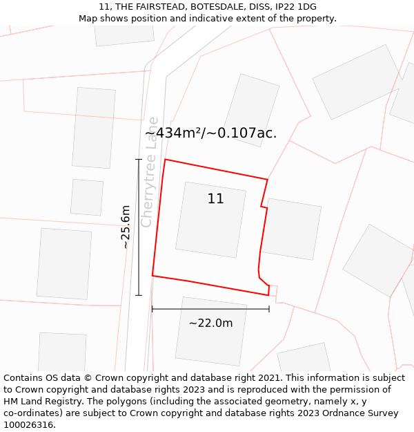 11, THE FAIRSTEAD, BOTESDALE, DISS, IP22 1DG: Plot and title map