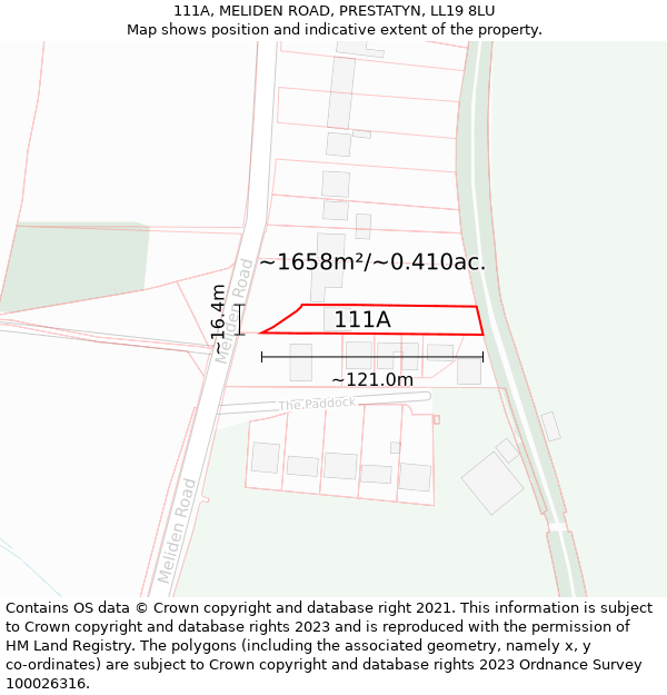 111A, MELIDEN ROAD, PRESTATYN, LL19 8LU: Plot and title map