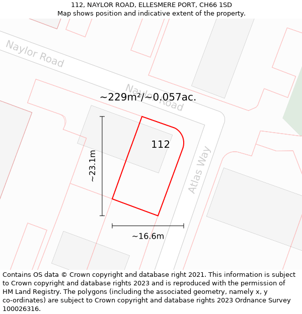 112, NAYLOR ROAD, ELLESMERE PORT, CH66 1SD: Plot and title map