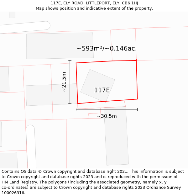 117E, ELY ROAD, LITTLEPORT, ELY, CB6 1HJ: Plot and title map