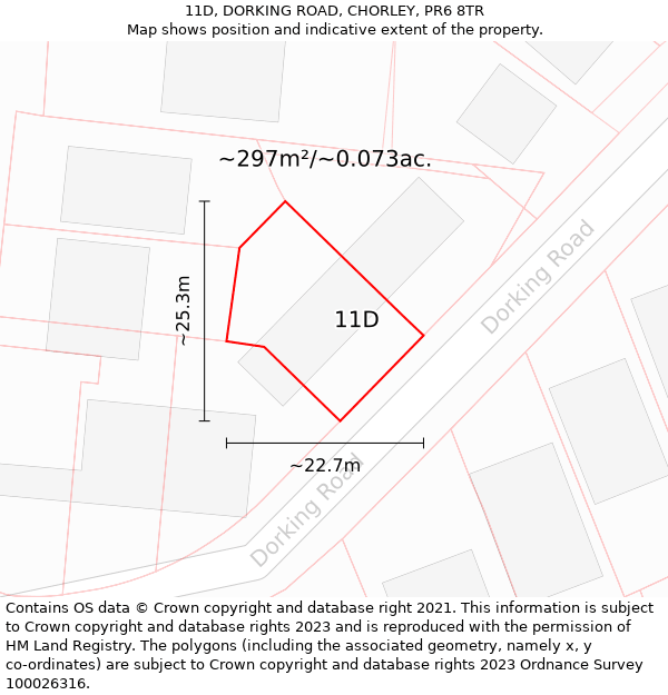 11D, DORKING ROAD, CHORLEY, PR6 8TR: Plot and title map