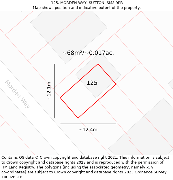 125, MORDEN WAY, SUTTON, SM3 9PB: Plot and title map