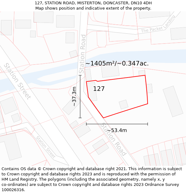 127, STATION ROAD, MISTERTON, DONCASTER, DN10 4DH: Plot and title map