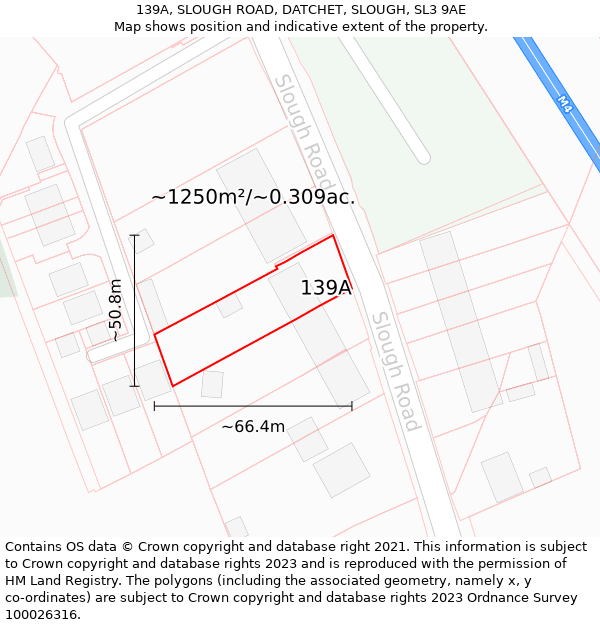 139A, SLOUGH ROAD, DATCHET, SLOUGH, SL3 9AE: Plot and title map