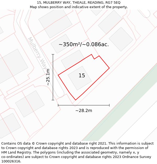 15, MULBERRY WAY, THEALE, READING, RG7 5EQ: Plot and title map