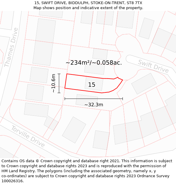 15, SWIFT DRIVE, BIDDULPH, STOKE-ON-TRENT, ST8 7TX: Plot and title map