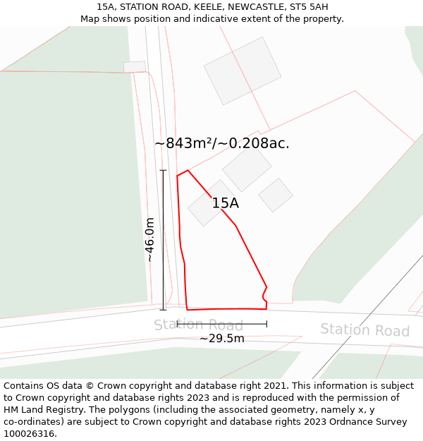 15A, STATION ROAD, KEELE, NEWCASTLE, ST5 5AH: Plot and title map