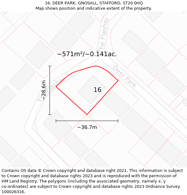 16, DEER PARK, GNOSALL, STAFFORD, ST20 0HQ: Plot and title map