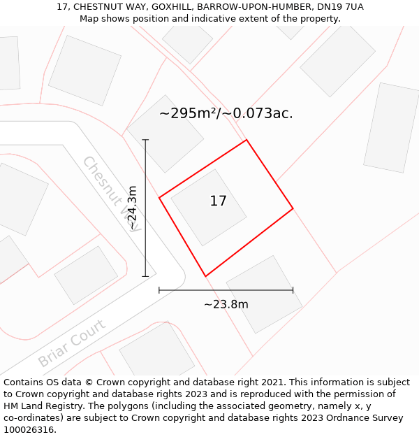 17, CHESTNUT WAY, GOXHILL, BARROW-UPON-HUMBER, DN19 7UA: Plot and title map