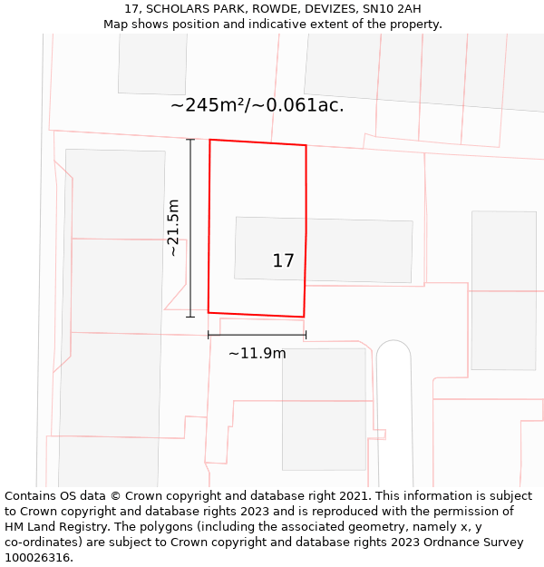 17, SCHOLARS PARK, ROWDE, DEVIZES, SN10 2AH: Plot and title map