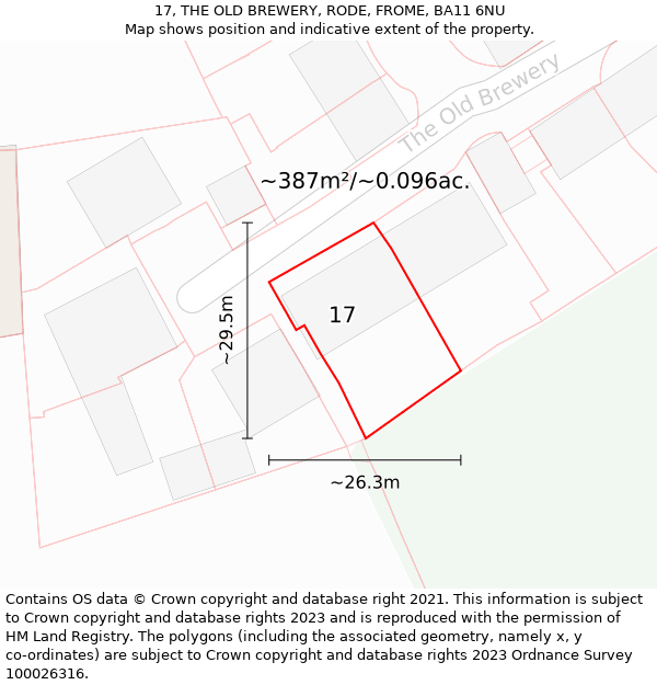 17, THE OLD BREWERY, RODE, FROME, BA11 6NU: Plot and title map