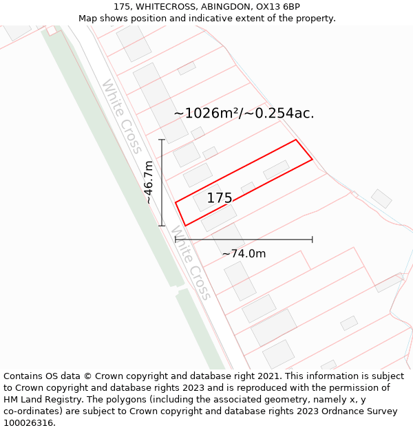 175, WHITECROSS, ABINGDON, OX13 6BP: Plot and title map