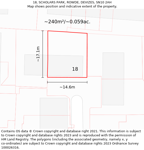 18, SCHOLARS PARK, ROWDE, DEVIZES, SN10 2AH: Plot and title map