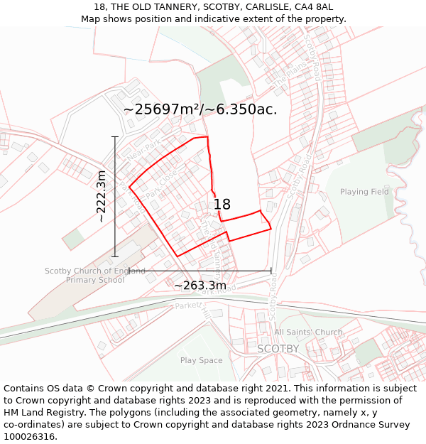 18, THE OLD TANNERY, SCOTBY, CARLISLE, CA4 8AL: Plot and title map