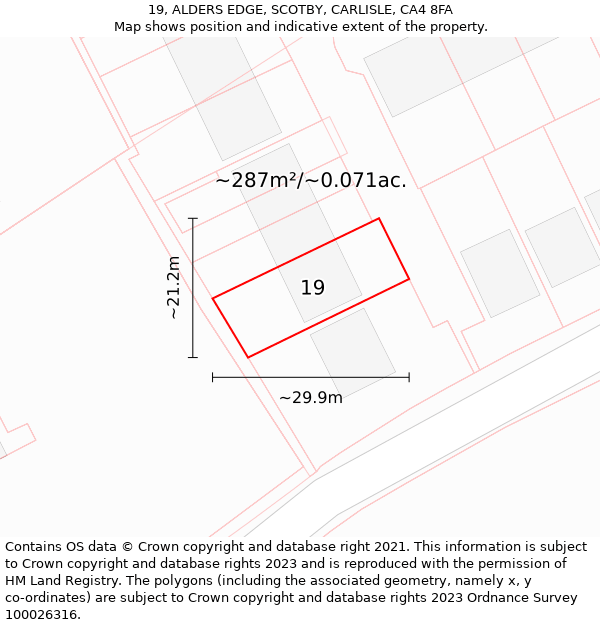 19, ALDERS EDGE, SCOTBY, CARLISLE, CA4 8FA: Plot and title map