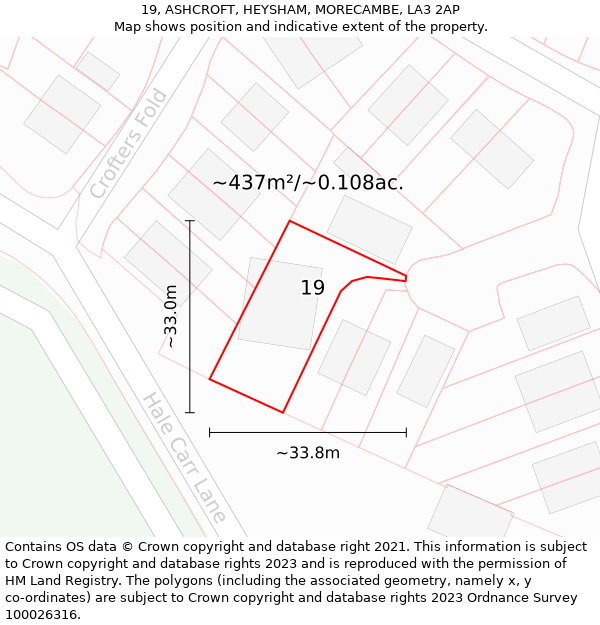 19, ASHCROFT, HEYSHAM, MORECAMBE, LA3 2AP: Plot and title map