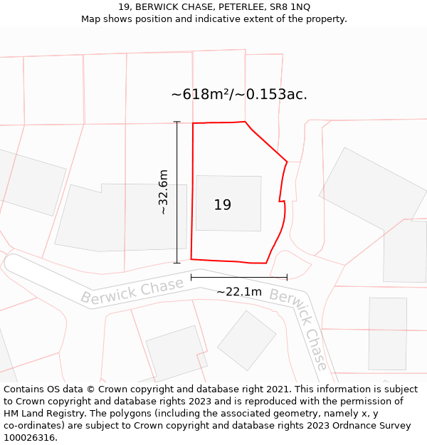 19, BERWICK CHASE, PETERLEE, SR8 1NQ: Plot and title map