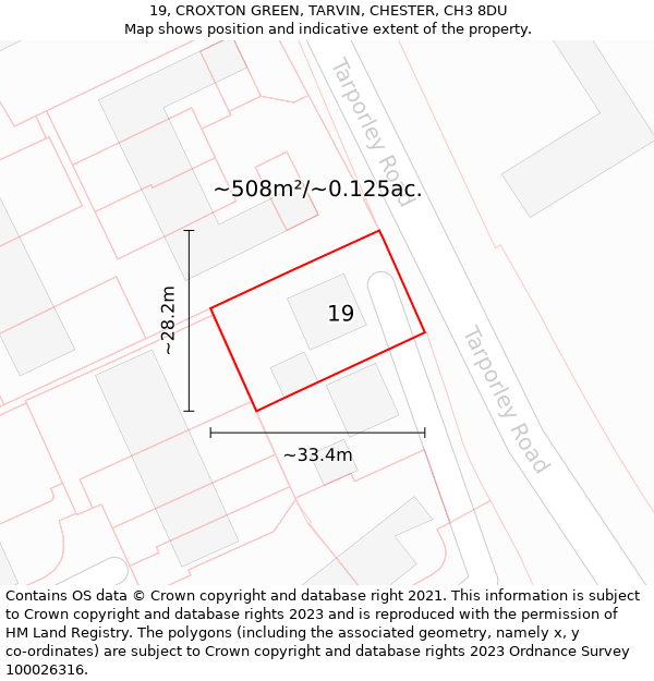 19, CROXTON GREEN, TARVIN, CHESTER, CH3 8DU: Plot and title map