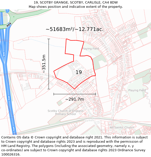 19, SCOTBY GRANGE, SCOTBY, CARLISLE, CA4 8DW: Plot and title map