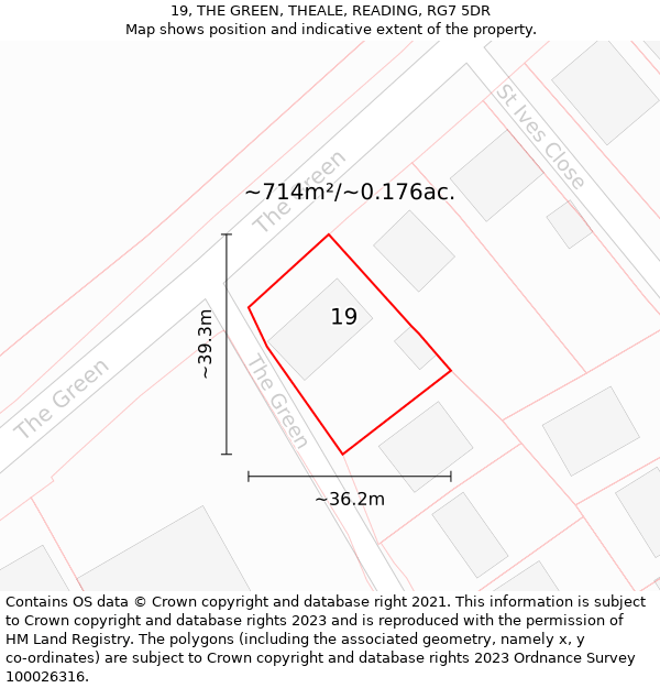 19, THE GREEN, THEALE, READING, RG7 5DR: Plot and title map