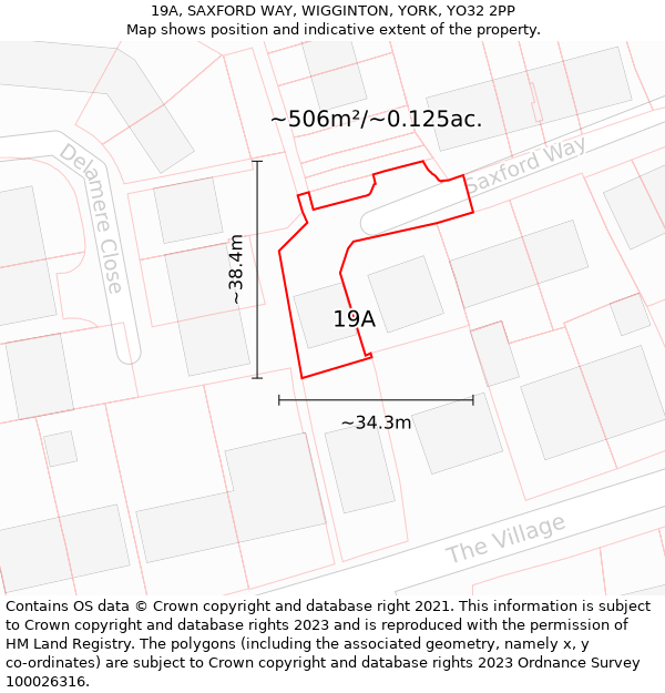 19A, SAXFORD WAY, WIGGINTON, YORK, YO32 2PP: Plot and title map