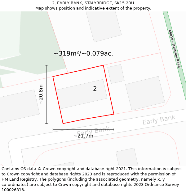 2, EARLY BANK, STALYBRIDGE, SK15 2RU: Plot and title map