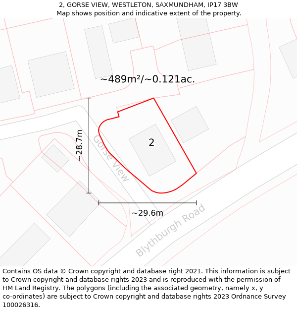 2, GORSE VIEW, WESTLETON, SAXMUNDHAM, IP17 3BW: Plot and title map