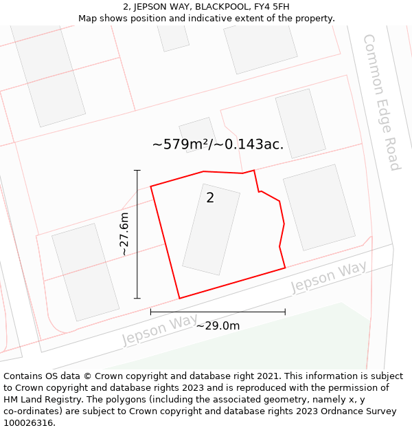 2, JEPSON WAY, BLACKPOOL, FY4 5FH: Plot and title map