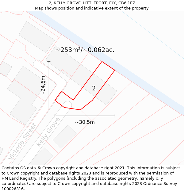 2, KELLY GROVE, LITTLEPORT, ELY, CB6 1EZ: Plot and title map