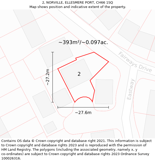 2, NORVILLE, ELLESMERE PORT, CH66 1SQ: Plot and title map