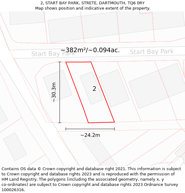 2, START BAY PARK, STRETE, DARTMOUTH, TQ6 0RY: Plot and title map