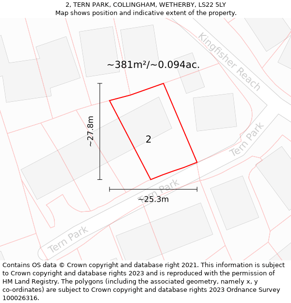 2, TERN PARK, COLLINGHAM, WETHERBY, LS22 5LY: Plot and title map