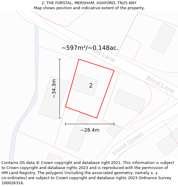 2, THE FORSTAL, MERSHAM, ASHFORD, TN25 6NY: Plot and title map