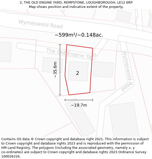 2, THE OLD ENGINE YARD, REMPSTONE, LOUGHBOROUGH, LE12 6RP: Plot and title map