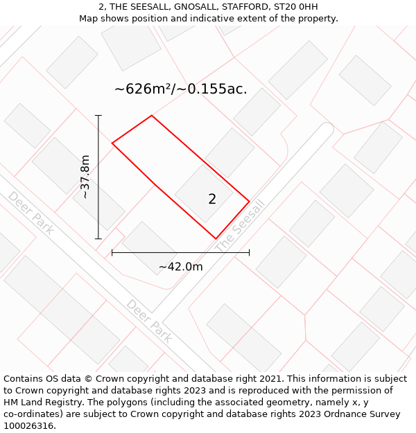 2, THE SEESALL, GNOSALL, STAFFORD, ST20 0HH: Plot and title map