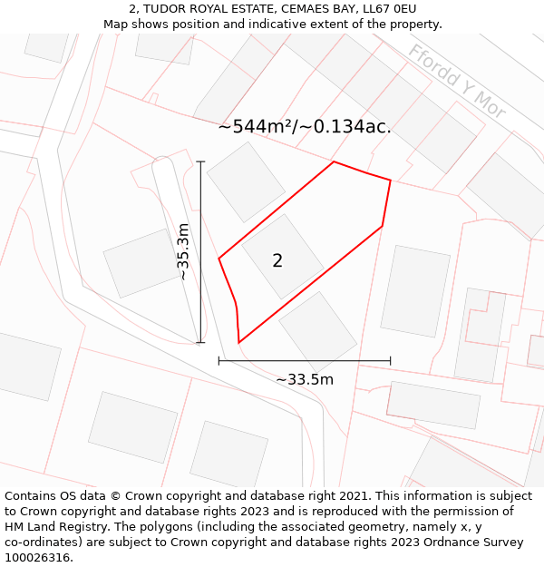 2, TUDOR ROYAL ESTATE, CEMAES BAY, LL67 0EU: Plot and title map