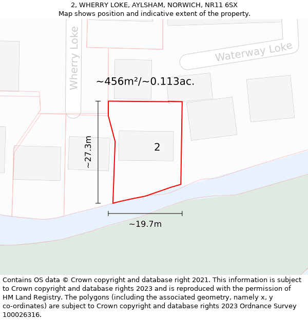 2, WHERRY LOKE, AYLSHAM, NORWICH, NR11 6SX: Plot and title map