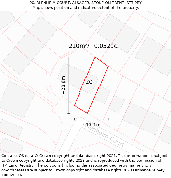 20, BLENHEIM COURT, ALSAGER, STOKE-ON-TRENT, ST7 2BY: Plot and title map