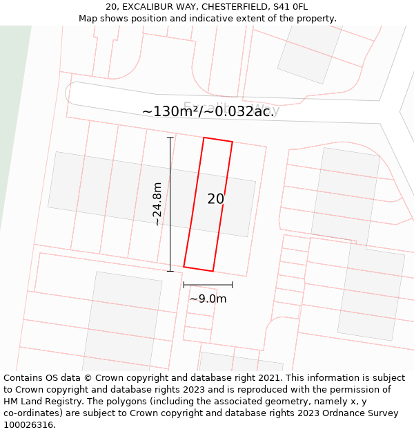 20, EXCALIBUR WAY, CHESTERFIELD, S41 0FL: Plot and title map