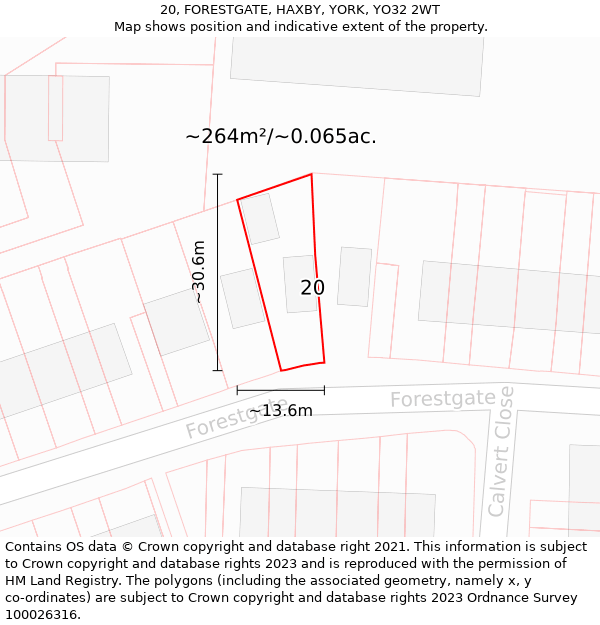 20, FORESTGATE, HAXBY, YORK, YO32 2WT: Plot and title map