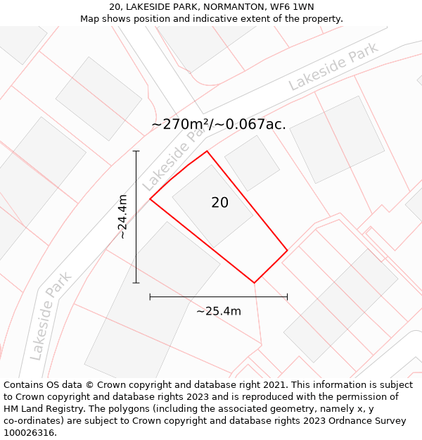 20, LAKESIDE PARK, NORMANTON, WF6 1WN: Plot and title map