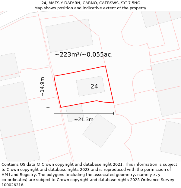 24, MAES Y DAFARN, CARNO, CAERSWS, SY17 5NG: Plot and title map