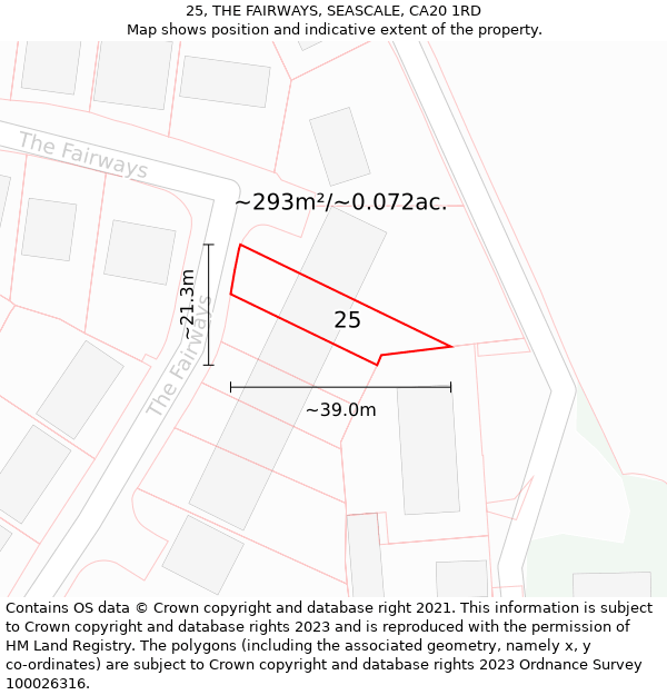 25, THE FAIRWAYS, SEASCALE, CA20 1RD: Plot and title map