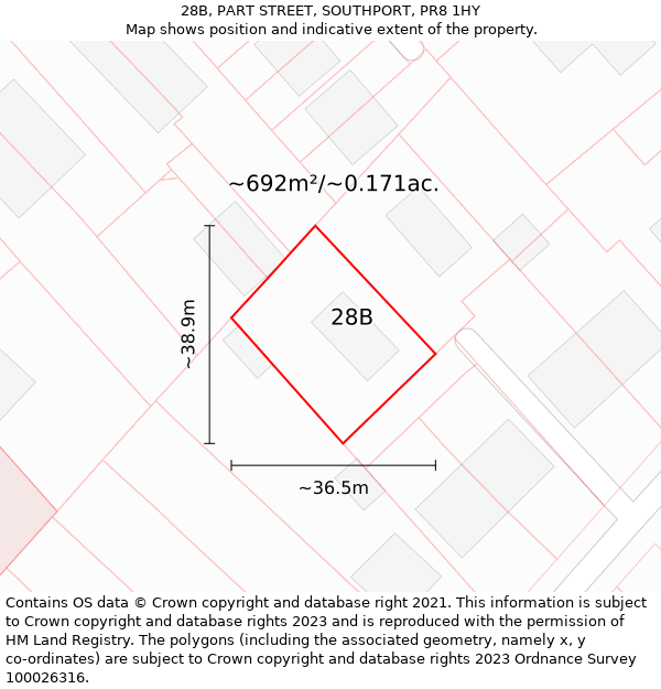 28B, PART STREET, SOUTHPORT, PR8 1HY: Plot and title map