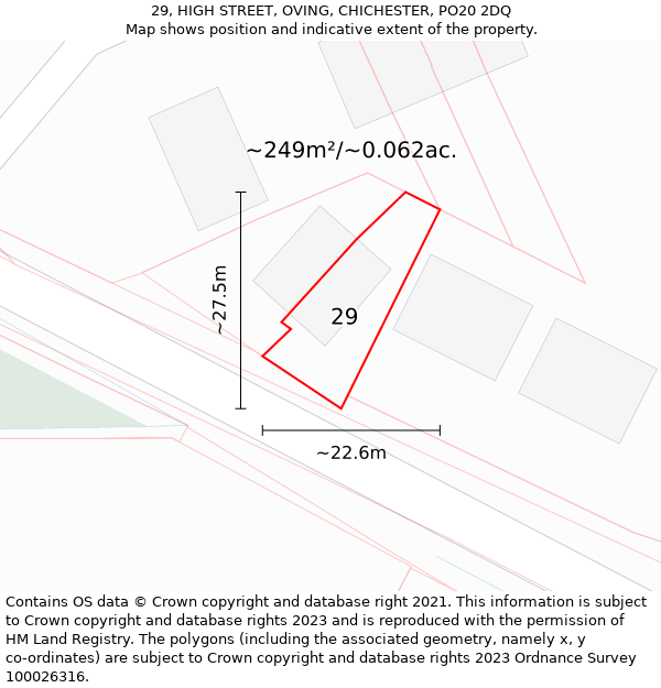 29, HIGH STREET, OVING, CHICHESTER, PO20 2DQ: Plot and title map