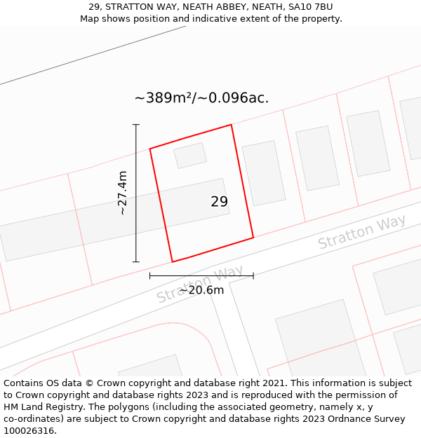 29, STRATTON WAY, NEATH ABBEY, NEATH, SA10 7BU: Plot and title map