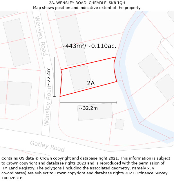 2A, WENSLEY ROAD, CHEADLE, SK8 1QH: Plot and title map