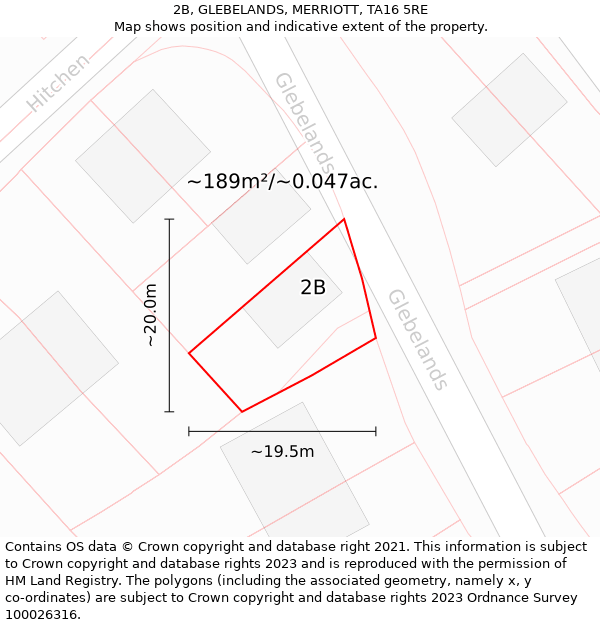 2B, GLEBELANDS, MERRIOTT, TA16 5RE: Plot and title map