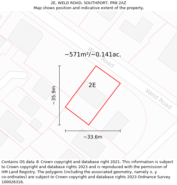 2E, WELD ROAD, SOUTHPORT, PR8 2AZ: Plot and title map