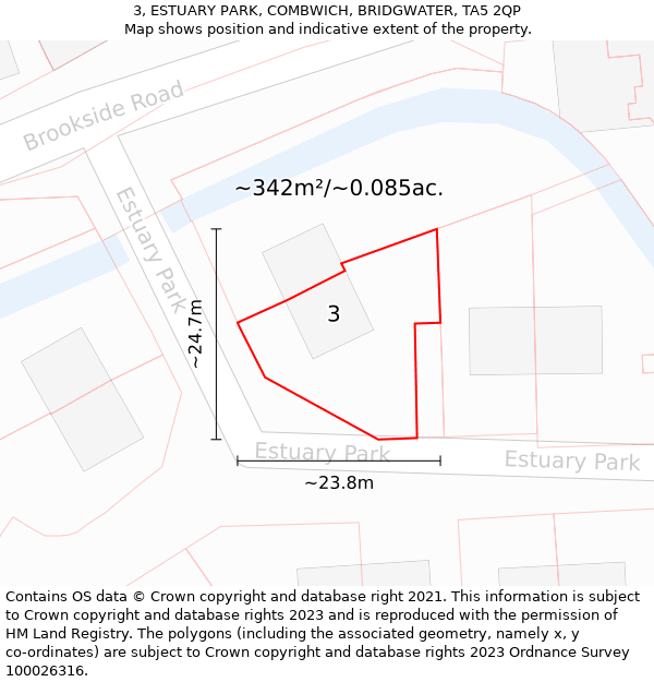 3, ESTUARY PARK, COMBWICH, BRIDGWATER, TA5 2QP: Plot and title map